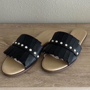 Kate Spade Fringe Pearl Slide Sandals